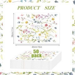 50 Pcs Wildflower Paper Placemats, 11×16 Inch Watercolor watercolor flower