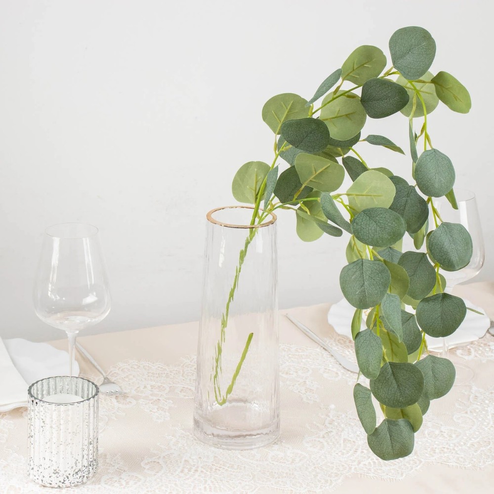 GREEN 3 Realistic 41″ Silk Eucalyptus Hanging Artificial PLANT STEMS Party Event