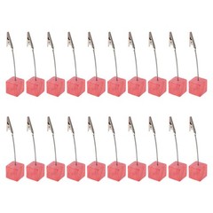 20Pcs Multi Color Wood Card Holders Sturdy Metal Clip for Home Desk Organization