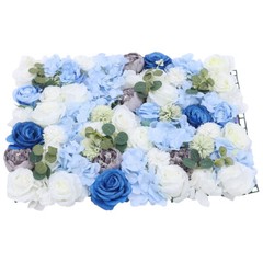 Silk Blue& White& Green 6 Pcs 23.62*15.74in Artificial Flowers Wall Decoration