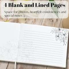 Funeral Guest Book Premium 7In X 9In Memory Book for Celebration of Life Sign