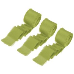 3 Rolls Silk Satin Ribbon, 1.5″ 10 Yards Chiffon Fabric Ribbon Olive Green