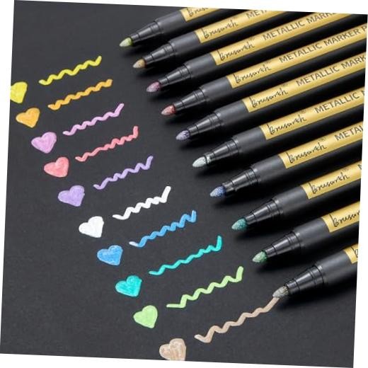 Metallic Marker Pens – Colors Medium Point Metallic Markers for Rock 10