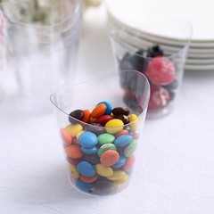 24 Clear 4 oz Mini Wavy Rim Plastic Dessert Cups Party Events Tableware Supplies
