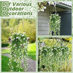 3pc Artificial Fern Plant Fake Eucalyptus Leaf Hanging Flower Vine Home Decor