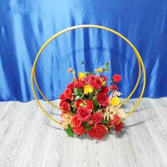 Round Metal Flower Stand Wedding Load 5kg Decoration Stand Spacious Display Area