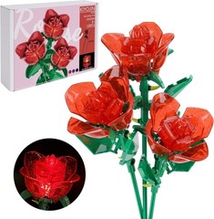 Artistic Rose Bouquet Building Kit with LED Lights – Perfect Gift for Her