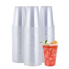 100 Pack 16OZ Clear Plastic Cups, Cold Party Drinking Cups, Clear 16oz
