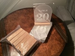 Frosted Arch Table Numbers w/ Stands 1-20, 5×7 Acrylic, Event / Wedding Decor