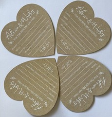 BROWN/WHITE ADVICE & WISHES Die-Cut HEARTS W/Love(12pc) Kate Aspen•Always•Never•