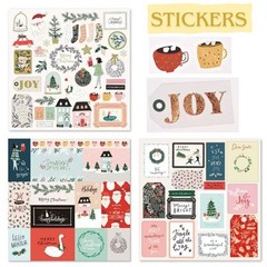 Christmas Scrapbook Paper Pad with Stickers – 24 Single-Sided