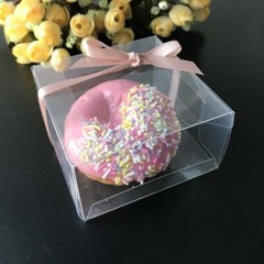 50x Clear Donut Favor Boxes Wedding Birthday Party Give Away Gift Box for Guests