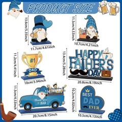 6 Pcs Father’s Day Table Decorations – Wooden Best Dad Ever Centerpieces No 1 Da