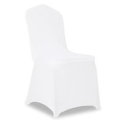 Pack Stretch Polyester Spandex Chair Covers Universal Washable 1 White