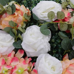Romantic Artificial Flower Wall Panel Rose Wedding Bouquet Floral Decor 60*40cm