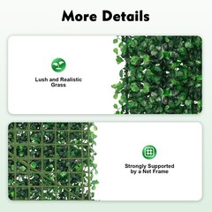 12pcs 24×16″ Artificial Boxwood Mat Wall Hedge Decor Privacy Fence Panel Grass