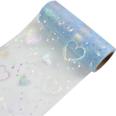 Colorful Love Glitter Tulle Rolls 6 Inch X 10 Yards (30 Feet) Tulle Rolls Spool