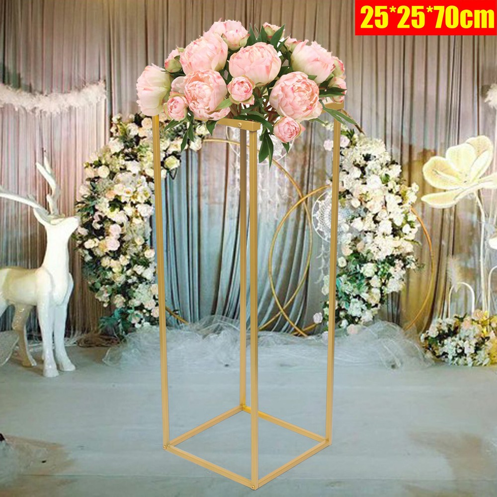Gold Metal Tabletop Flower Stand – 70CM Elegant Wedding Centerpiece