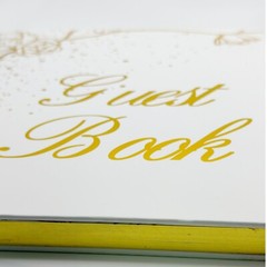 Gold Wedding Guest book and pen set