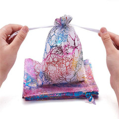 100P Coralline Sheer Organza Gift Bags Candy Jewelry Pouches Wedding Party Favor
