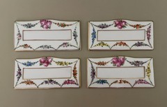 4 C.M Hutschenreuther Dresden Porcelain Handpainted Floral Place Card Holders