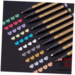 Metallic Marker Pens – Set of 10 Medium Point Metallic Markers 10 Bullet tip