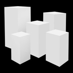Square Display Stands For Party-set Of 5 White Cake Pedestal Stand Decoration