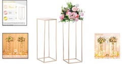 Stunning 31.5 Inch Gold Vases for Centerpieces – Ideal for Weddings & Events