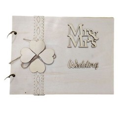 DIY Wooden Mr. and Mrs. Photo Frame MRMRS Wedding Guest Sign-in Book Wedding Sig