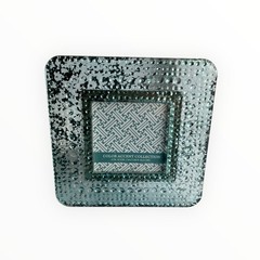 Color Accent Collection Aqua Blue Silver Textured Glass Photo Frame 4×4