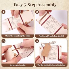 30PCS Mini Suitcase Favor Boxes, Party Favor Candy Box Vintage Kraft Paper
