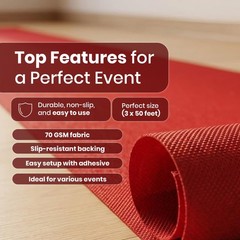 Red Carpet Runner for Party, 3x50ft – Hollywood Red Carpet Roll Out for Special