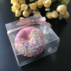 50x Clear Donut Favor Boxes Wedding Birthday Party Give Away Gift Box for Guests