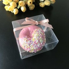 50x Clear Donut Favor Boxes Wedding Birthday Party Give Away Gift Box for Guests