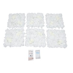 6 Pieces Artificial Flower Wall Panel, White Flower Backdrop Wall Decor