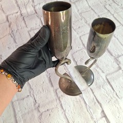 Vtg Things Remembered Silver-Plated Wedding Goblets Featuring Swarovski Crystal
