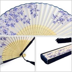 Bantoye 2 Pieces Handheld Fans, Silk Folding Fans with Bamboo Frames for…