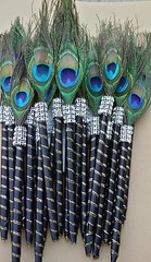 12Peacock Feather Pen FAVOR for Wedding,Sweet 16,Bridal Shower,Quinceañera,Party