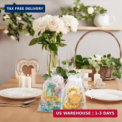 Windyun 200 Pcs Love Is Sweet Organza Bags for Wedding Treat 4 x 6 Inch Wedding