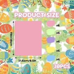 30 Sheets Easter Pastel Cardstock 8.5×11 Inch,5 Colors 250GSM/90lb Thick Craf…