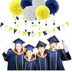 Navy-Blue White-Yellow Graduation Party Decorations – Navy Blue White Yellow