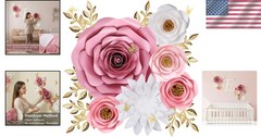 3D Rose Paper Flowers with Butterflies