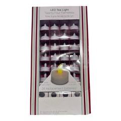 24 LED Tea Light Flameless Candles Replacement Batteries Included NEW SEALED