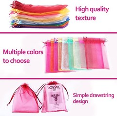 100 Count Organza Gift Bags for Weddings, Birthdays & Celebrations