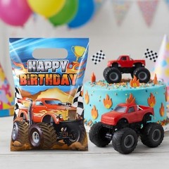 50 Pieces Monster Truck Party Favor Bags Racing Car Candy Goody Treat Plastic