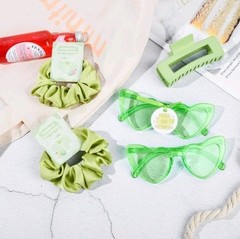 24 Pcs Matrimony Bachelorette Party Bridesmaid Hair Pieces Glasses Green