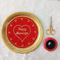 Handcrafted Plate,Welcome Jiju,Bhabhi Thali,Ribbon Cutting Plate,Welcome Plate