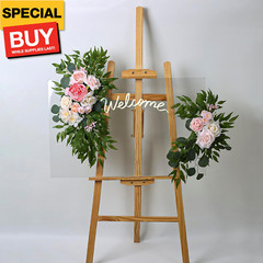 Artificial Wedding Arch Flowers Kit 2 PCS Dust Rose Flowers Silk Peony Floral Sw