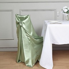 6 Sage Green SATIN UNIVERSAL CHAIR COVER for Wedding Banquet Reception