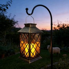 Solar Lanterns Outdoor Hanging Garden Lantern Waterproof LED Flickering 1
